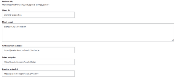 OpenID Connect configuration for production