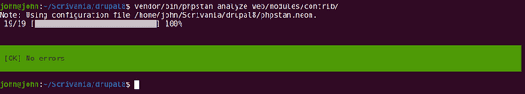 The output of PHPStan reported no errors